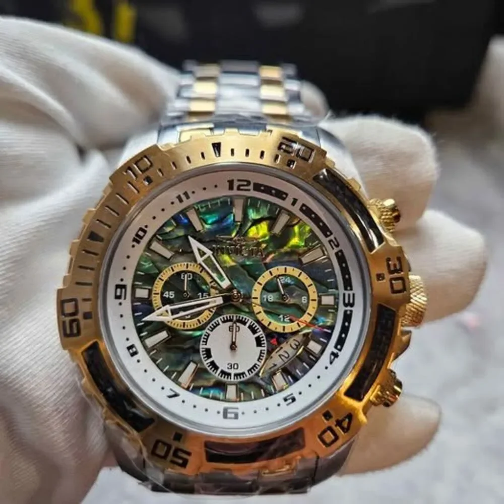 Invicta Pro Diver SCUBA Men's Watch w/ Abalone Dial - 51mm. Steel. Gold